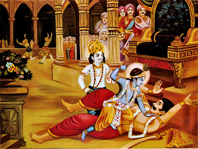 Krishna is killing Kamsa